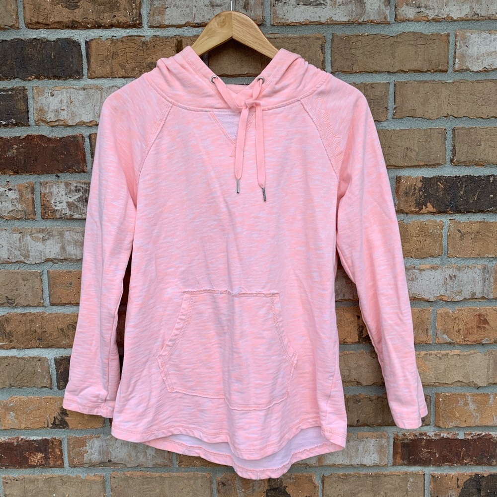 Bright pink Calvin Klein pull on hoodie with cape